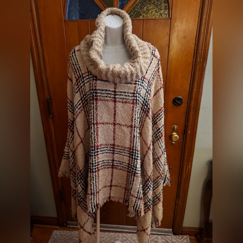 Walmart Women's Plus Cowl Neck Poncho